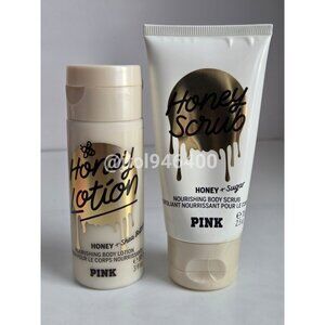 Victoria Secret PINK Honey Body Scrub 2.5 oz & Victoria Secret PINK Honey Lotion